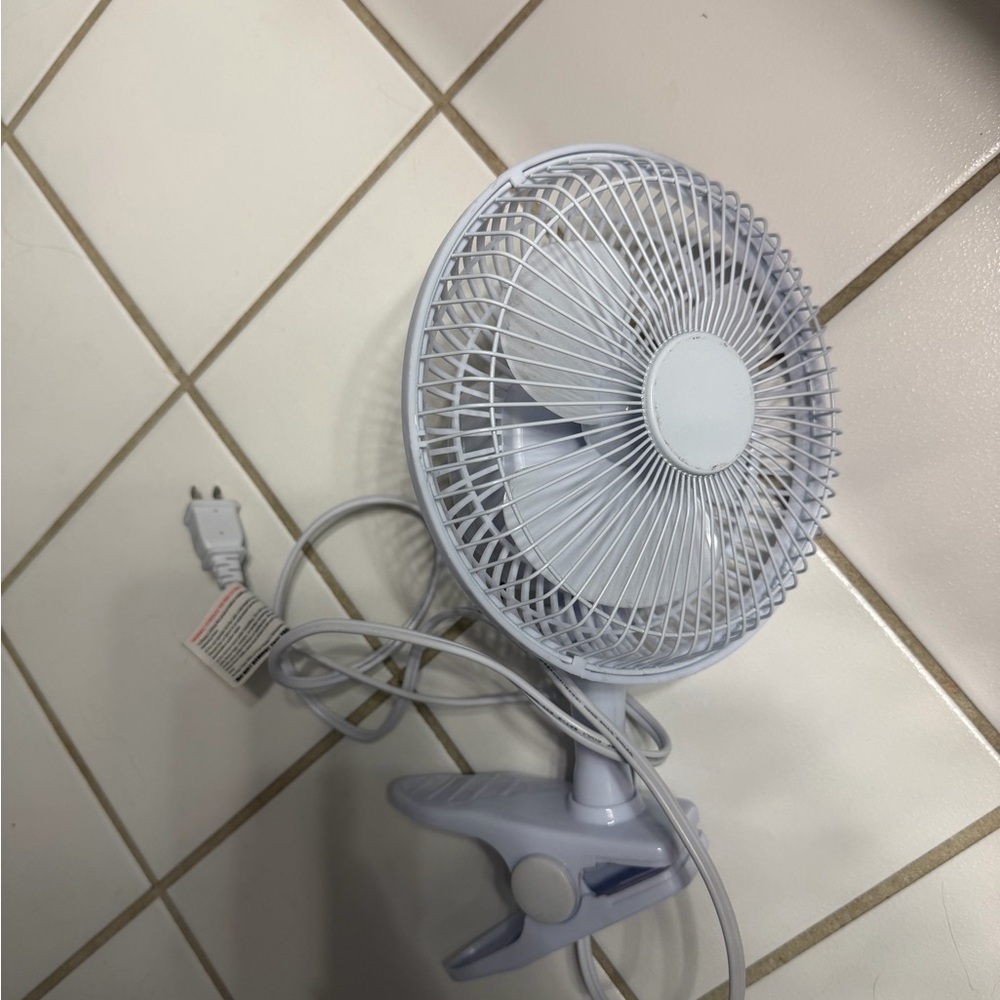 White Clip-On Desk Fan
